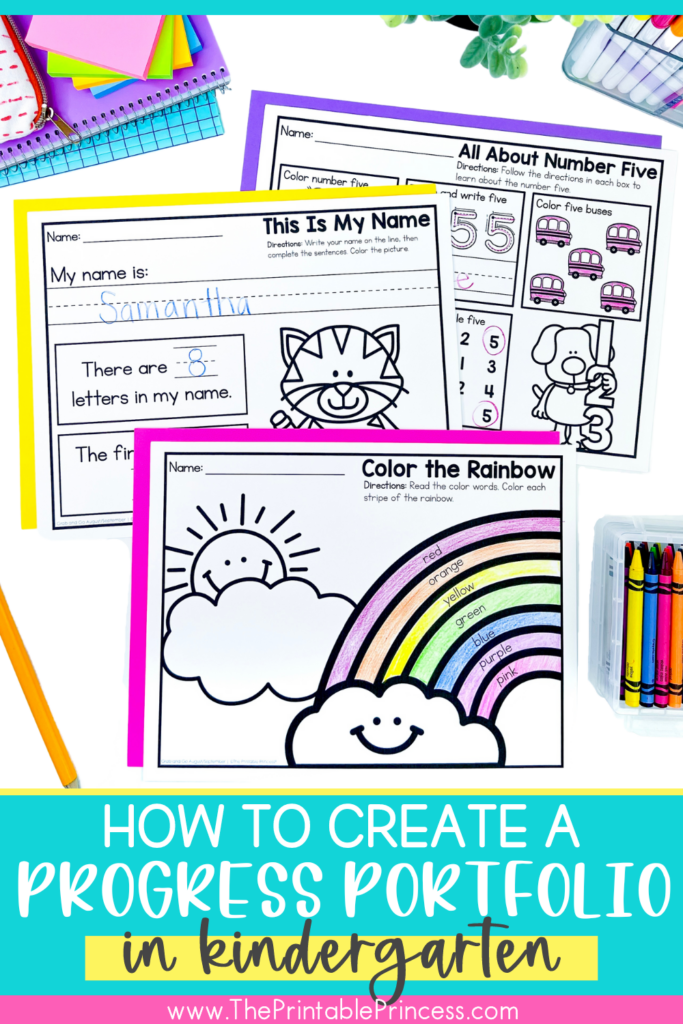 Math and literacy worksheets for kindergarten portfolio