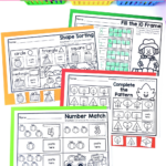 Math and literacy worksheets for kindergarten portfolio