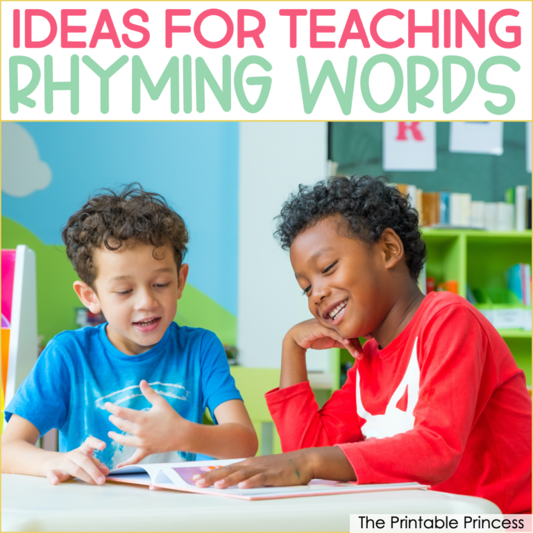 10 Rhyming Word Activities for Kindergarten