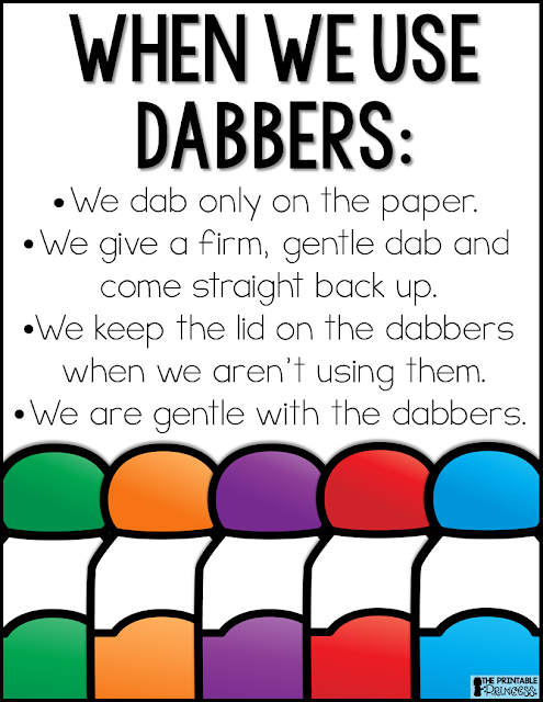 You might call them bingo dobbers, daubers, bingo markers, or dot paints. Regardless, this post is going to give you great tips for using bingo dabbers in the classroom! You'll find ideas, resources, and a FREE download to use with your classroom or homeschool students. Teachers of preschool, Kindergarten, 1st, and 2nd grade students will enjoy the tips, ideas, and teaching strategies included here. These tips are especially great for the back to school or beginning of year season!