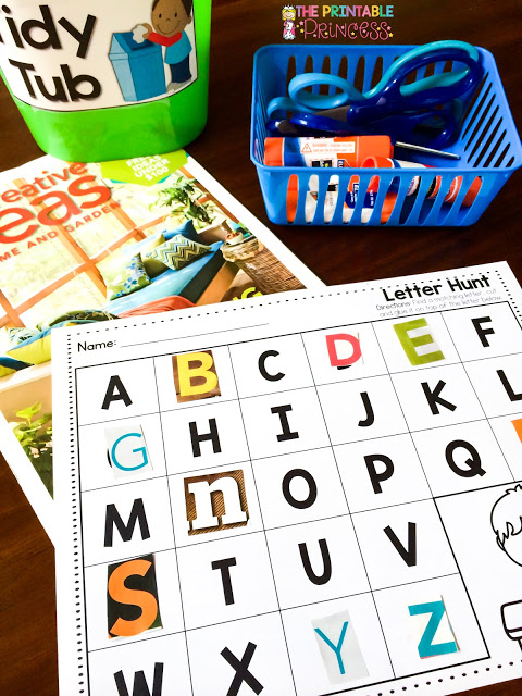 Learning letters in Kindergarten is a much needed skill! This post has great ideas to keep your students engaged in their letter learning in a fun way. Click through to learn more about alphabet books, singing, dancing, hand motions, letter sorts, letter books, using magazines, letter spinners, letter hunts, matching letters, and more! Plus you can even download a great FREEBIE! Click through now to see how well this will work in your Kinder classroom or homeschool today!