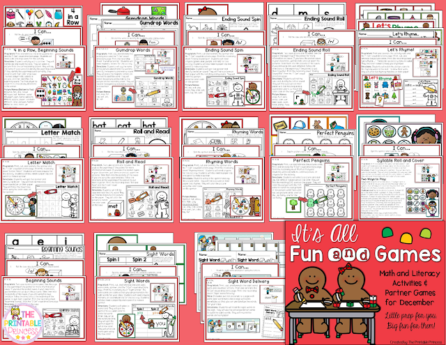 Looking for December math and literacy ideas for Kindergarten? Or perhaps you're on the lookout for something less Christmas that you can use all winter long. Either way - you're going to love this post! You'll find great math and ELA center ideas for December, January, or anytime there's snow on the ground in your area (or gingerbread in your heart)! Click through to also check out the free downloads. And many of these ideas can also be used in your preschool or 1st grade room. Check it out!