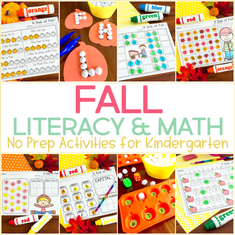 No Prep Fall Activities for Kindergarten {And Games TOO!}