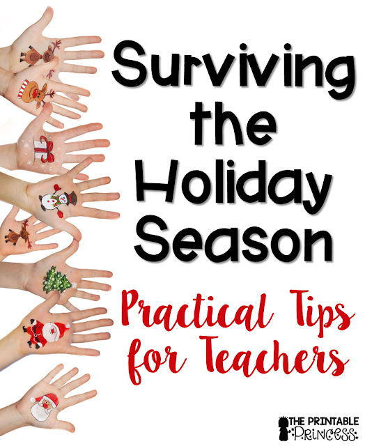 Here are 10 practical tips for surviving the holiday season in the elementary classroom. Make sure to check them all out so you're prepared all of December! These tips will work for preschool, Kindergarten, 1st, 2nd, 3rd, 4th, 5th, and 6th grade teachers, as well as middle school and high school teachers! Make sure to check out all 10 ideas, and then leave yours in the comment section too!
