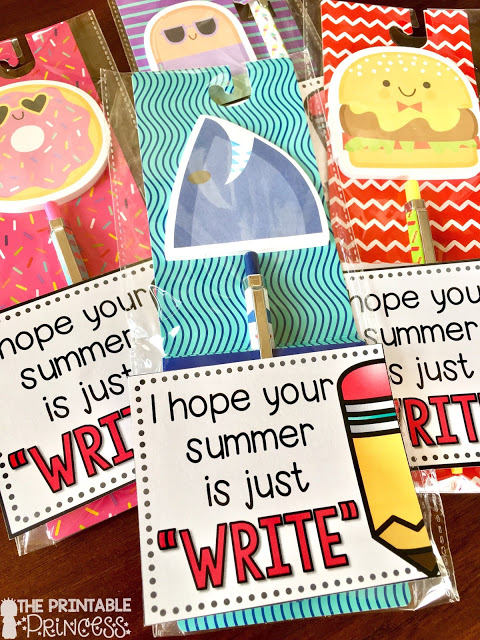 Stop by and check out these fun ideas for inexpensive end of the year gifts for students. Gift ideas include mini erasers, bubbles, flashlights, sunglasses, and more. These end of the year gifts are perfect for Kindergarten, first grade, or second grade students. Click through to grab your FREE gift tags to make your own student gifts! 