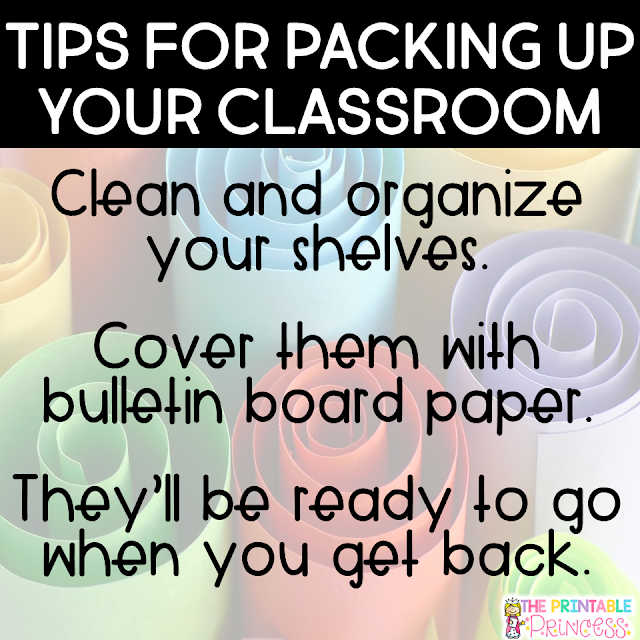 From one teacher to another, helpful tips to get you ready for summer! The end of the school year can be stressful. There is so much to do and so little time. But with a little planning you can easily get your classroom ready for summer with little to NO stress. Here are 12 easy and practical tips for packing up your classroom.