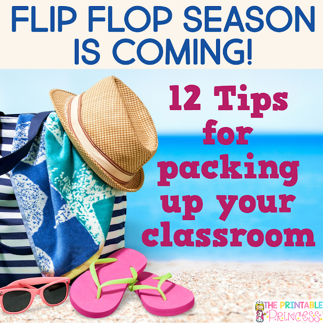 From one teacher to another, helpful tips to get you ready for summer! The end of the school year can be stressful. There is so much to do and so little time. But with a little planning you can easily get your classroom ready for summer with little to NO stress. Here are 12 easy and practical tips for packing up your classroom.