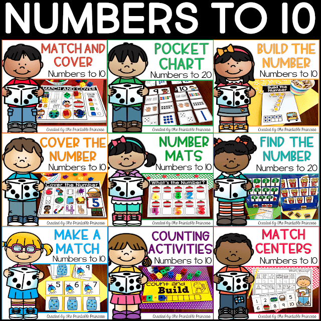 Click through to find a Numbers to 10 Assessment FREEBIE and activities that are just perfect for Kindergarten and PreK. In this post you'll find the assessment for numbers to 10 freebie, counting activities, whole group games, math centers, and much more! Activities are year round so use them for back to school or throughout the year. All perfect for the lower primary, Pre-K, and Kindergarten classroom. 