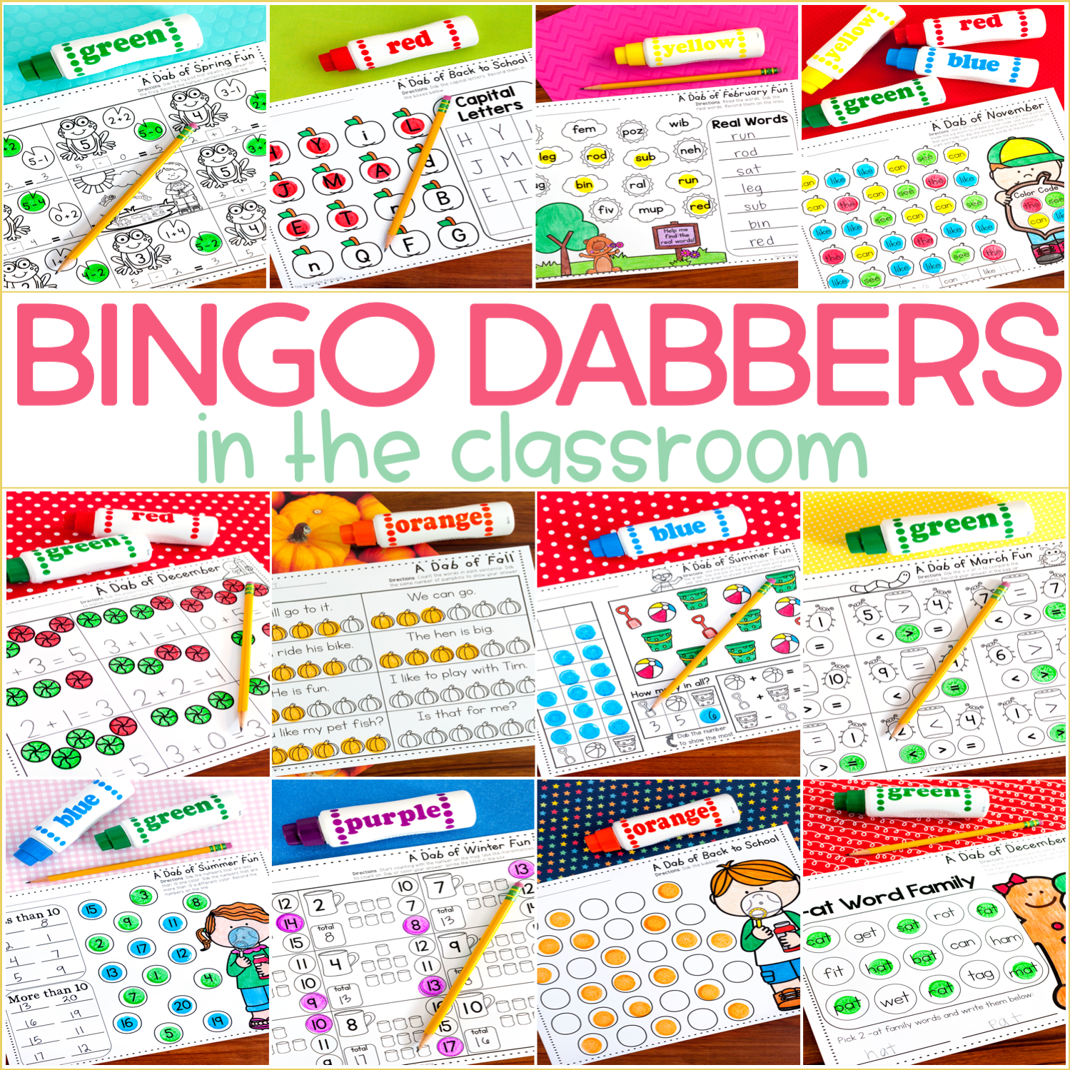 Using Bingo Dabbers in the Classroom {with a FREEBIE}