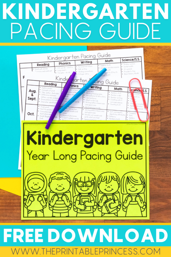 Kindergarten Pacing Guide Freebie