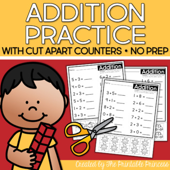 Addition Worksheets with Counters Included