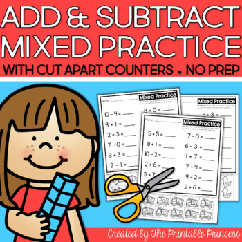Mixed Addition and Subtraction Worksheets | Math Worksheets with Counters