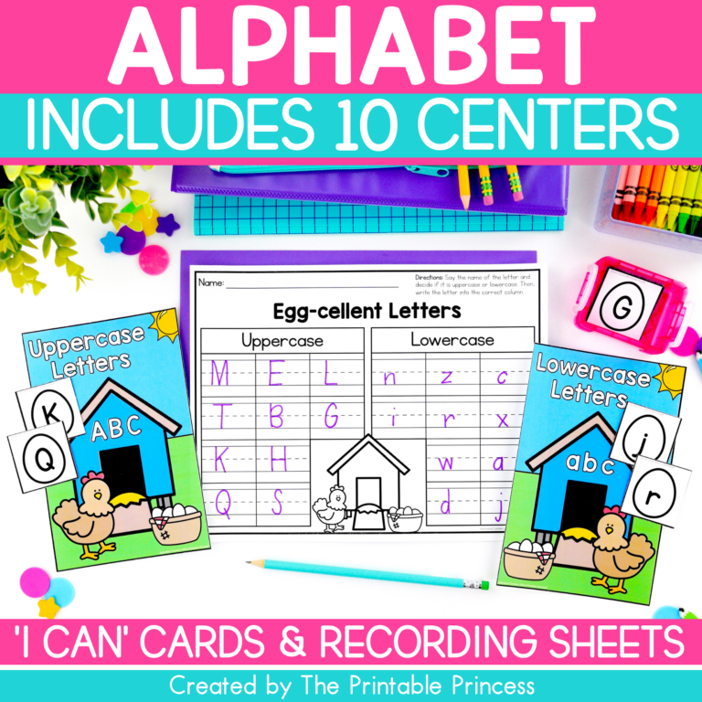 Kindergarten Alphabet Centers for Letter Recognition