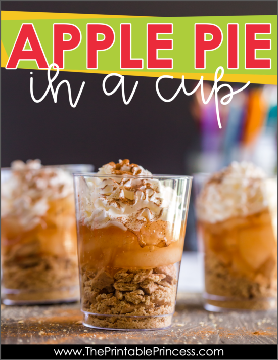 Apple Pie in a Cup is the perfect snack to end Apple Week in PreK, Kindergarten, or First Grade. The recipe is simple and perfect for classroom "cooking". Click through to get a read aloud suggestion as well as a free printable that make this a yummy "snack-tivity"!