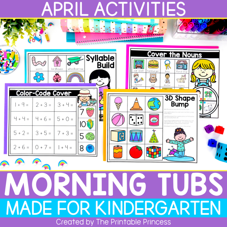 April Morning Tubs for Kindergarten | Spring Morning Tubs