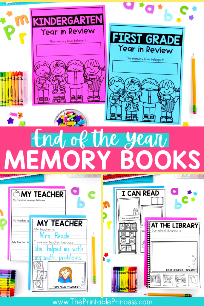 Kindergarten Memory Book  End of the Year Memory Book - The Printable  Princess