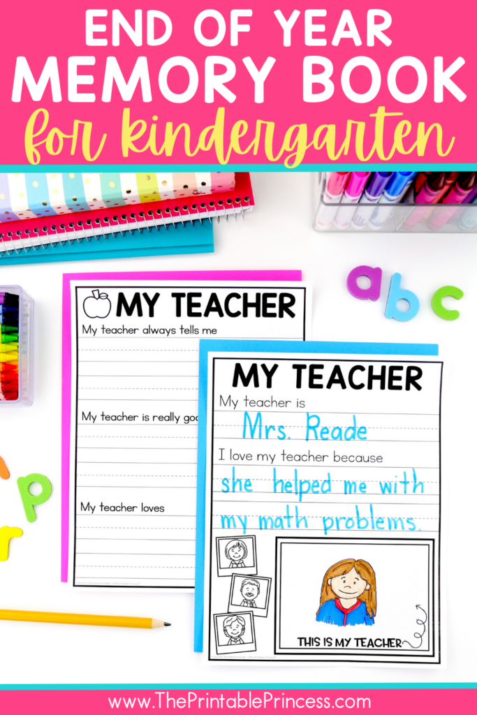 Kindergarten Memory Book  End of the Year Memory Book - The Printable  Princess