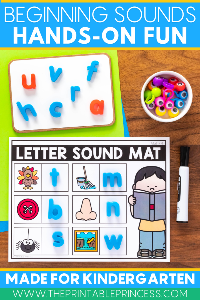 Letter sound mats with magnetic letters
