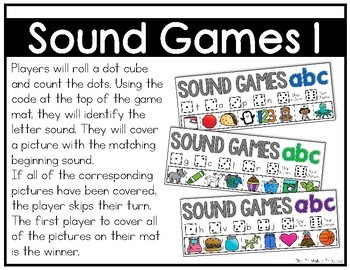 6 different beginning sounds games