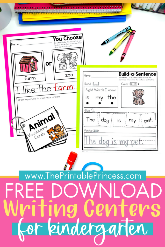 Free Kindergarten Writing Centers