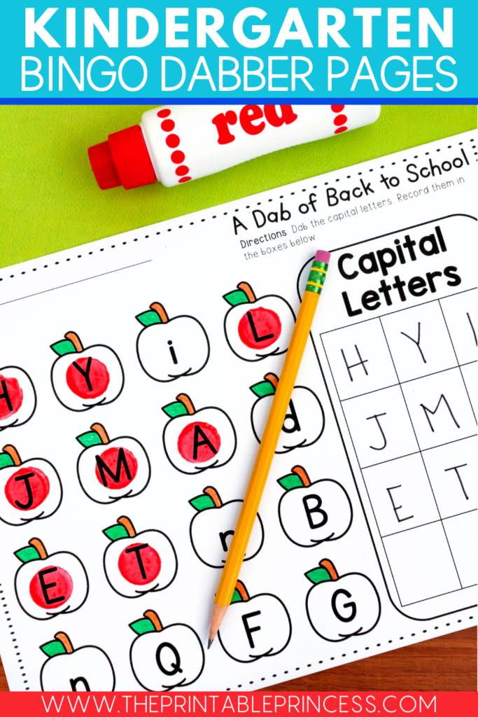 No prep uppercase letters bingo dabber activity for back to school 