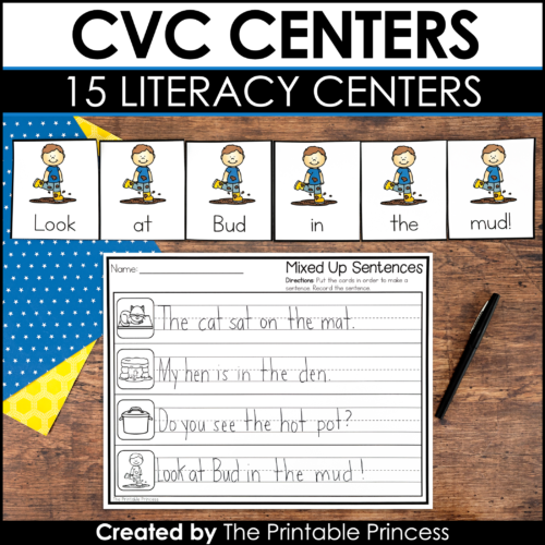 CVC Centers Kindergarten | 15 CVC Activities Included