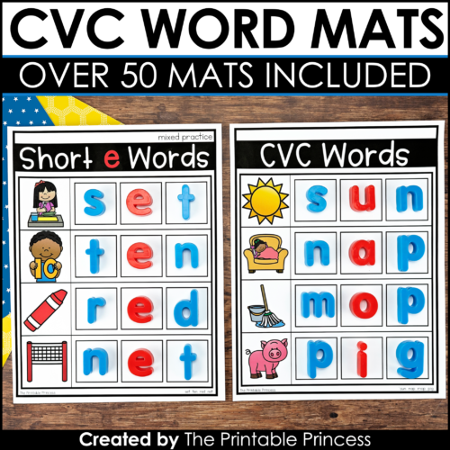 CVC Word Mats - Magnetic Letters {Kindergarten Literacy: CVC Words}