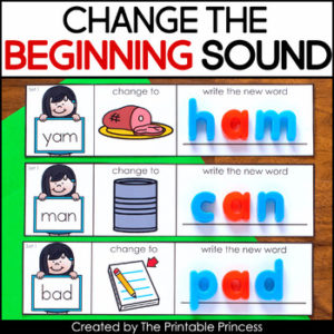 CVC Words, Phoneme Substitution Change the Beginning Sound