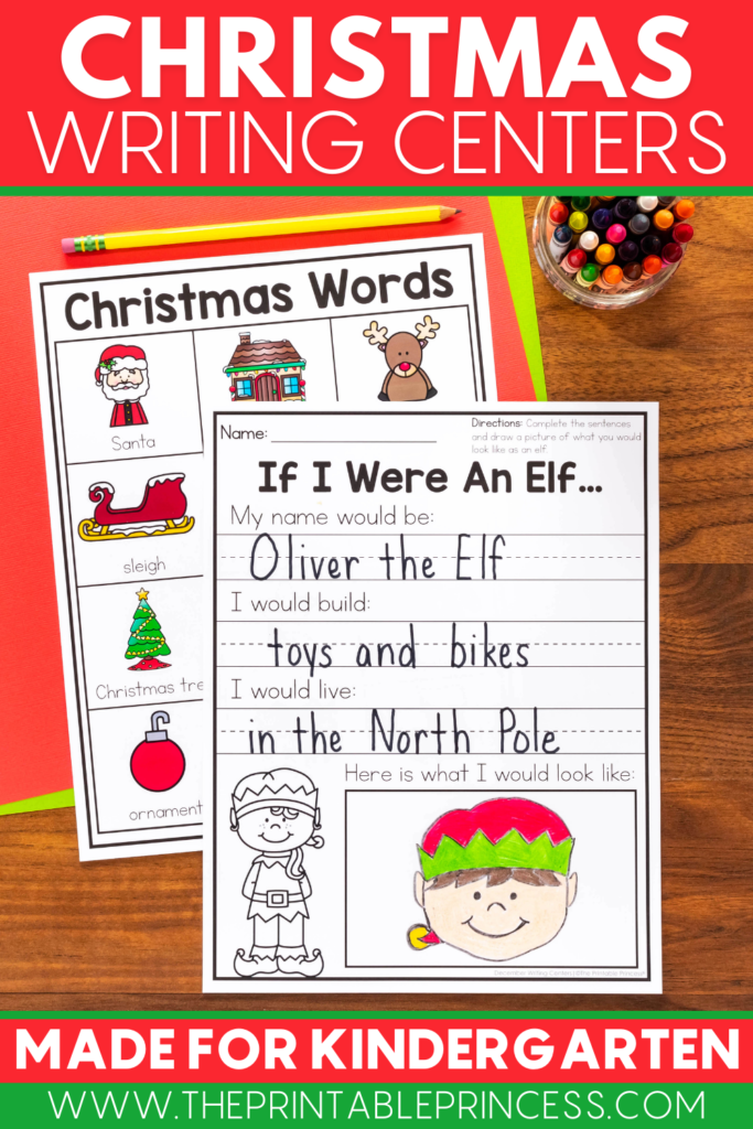 Christmas writing center activities for kindergarten