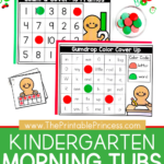 December morning tubs for kindergarten