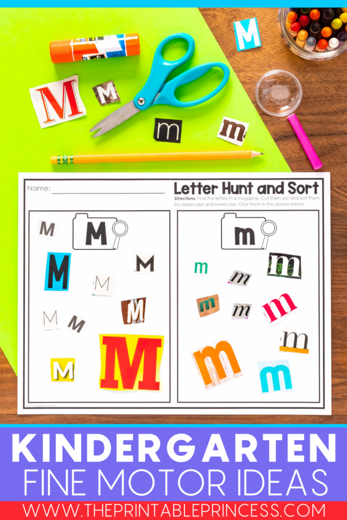 Magazine letter hunt fine motor activity