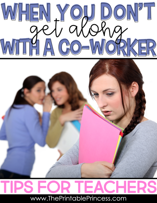 Teaching is tough so it's important that teachers stick together. But what happens when you're having trouble getting along with a coworker or the teacher next door? Maybe you have different personalities, teaching styles, or whatever the reason - it can be difficult and uncomfortable when you don't get along with a coworker. But you're not alone, we have all been there. While it may never be perfect, here are 7 tips and strategies to help you navigate and find common ground.