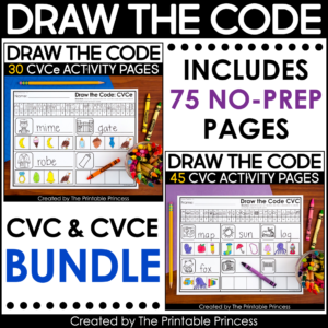 Draw the Code CVCe words worksheet