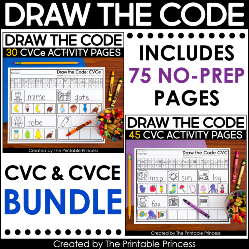 Draw the Code CVCe words worksheet