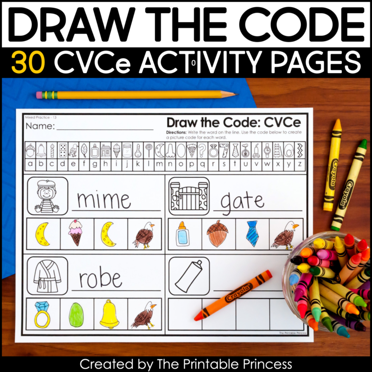 Draw the Secret Code CVCe Worksheets