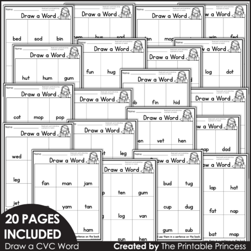 Draw a Word | CVC Worksheets - Image 2