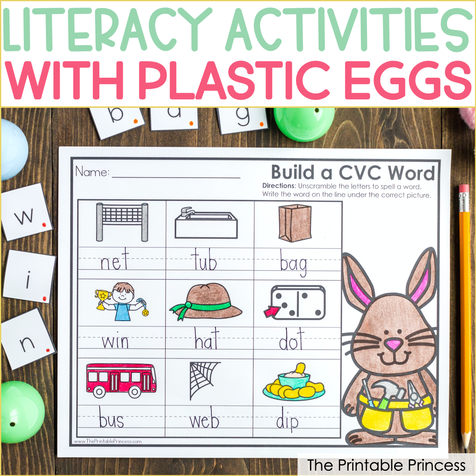 Easter Egg Literacy Activities for Kindergarten {Freebies Included!}