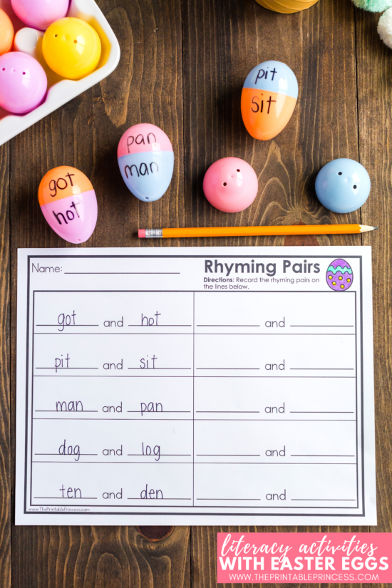 Easter Egg Literacy Activities For Kindergarten Freebies Included