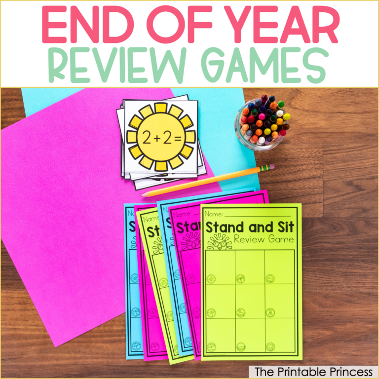 End of the Year Review Games for Kindergarten