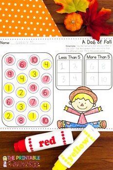 fall activities for Kindergarten math