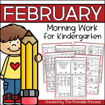 February Morning Work for Kindergarten