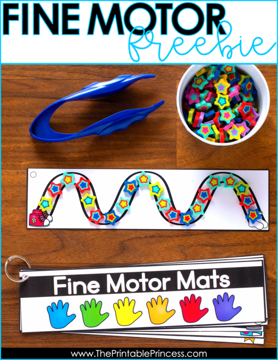 Free fine motor activities - are you looking for another way to strengthen fine motor skills? Check out this fun and FREE activity that can be used multiple ways. Great for PreK, Kindergarten or homeschool. This free fine motor activity is easy to prep and can be used with play dough, mini erasers, or dry erase markers.