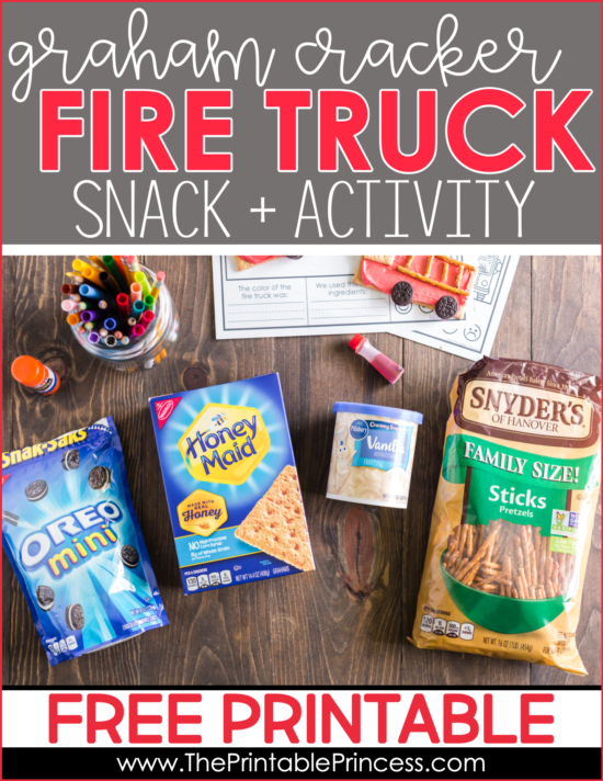 This fire safety week snack and freebie is perfect for little learners. It is a great addition to fire safety week for PreK, Kindergarten, and First grade. Click through to find directions, read aloud suggestions, and a free fire safety week printable. 