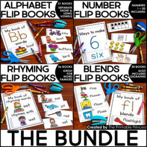 Flip Book BUNDLE {Alphabet, Number Recognition, Blends, & Rhyming Words}