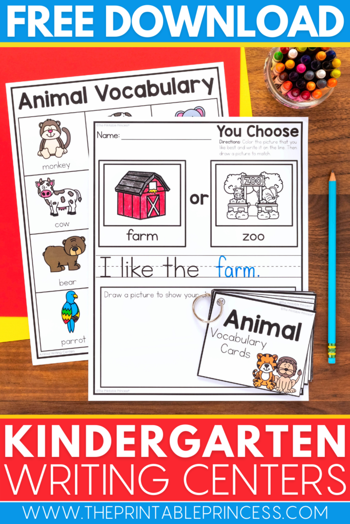 Free Kindergarten Animal Writing Centers