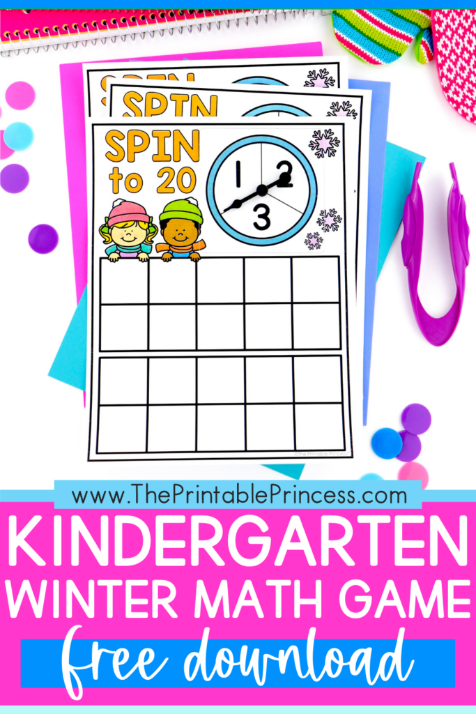 Free Numbers to 20 Winter Kindergarten Math Game