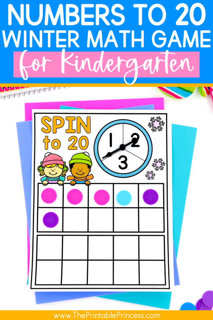 Free Numbers to 20 Winter Kindergarten Math Game