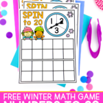 Free Numbers to 20 Winter Kindergarten Math Game