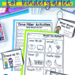 Fun time filler activities and games for kindergarten
