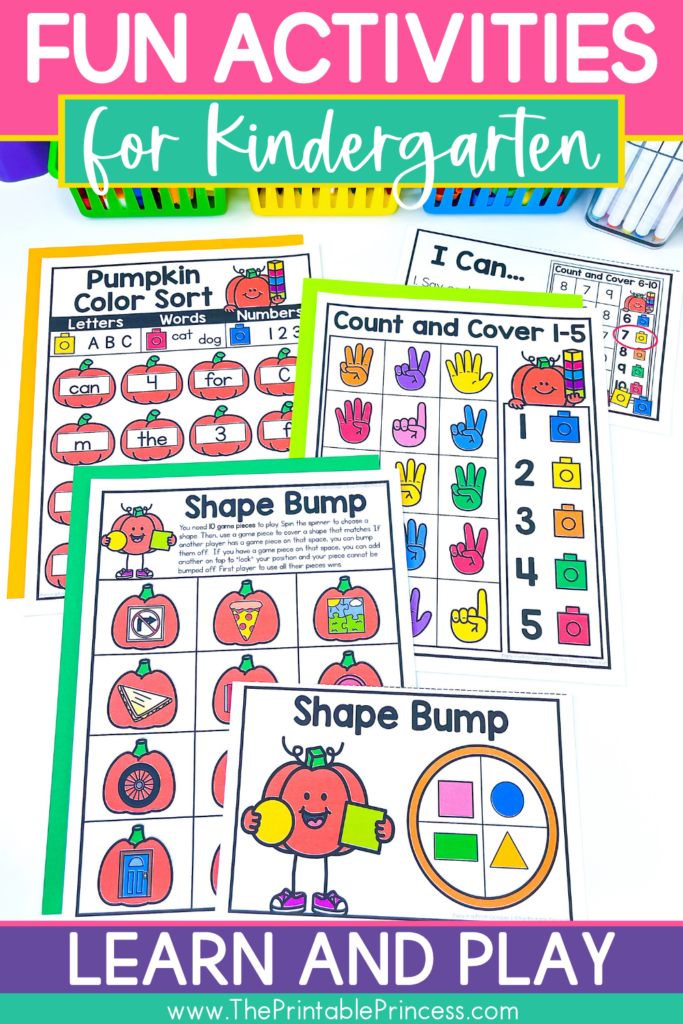 Fun time filler activity mats for kindergarten